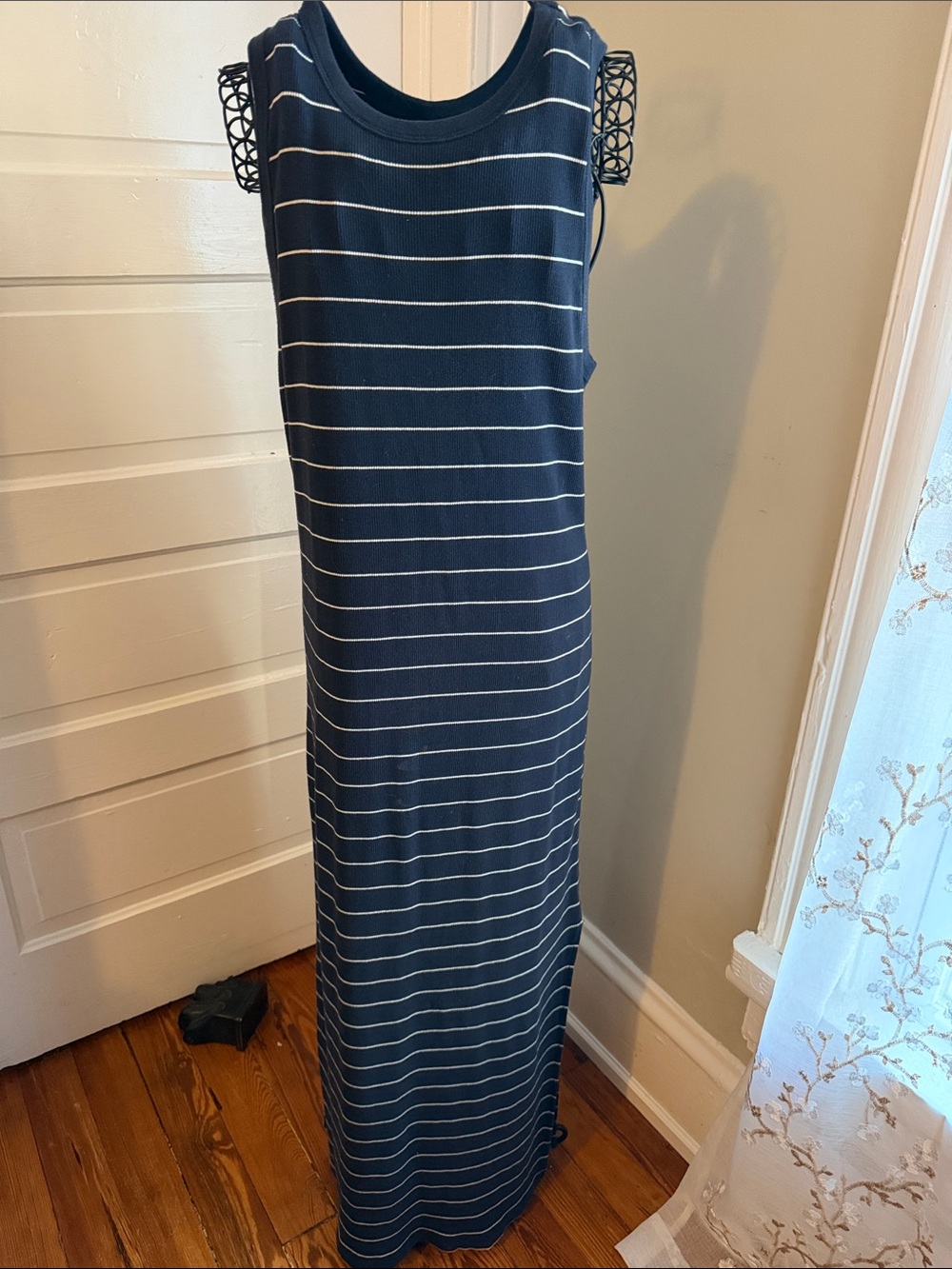 Universal Thread Navy and White Striped Sleeveless Maxi Dress